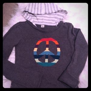 Old Navy 🌈Peace Gray Hooded Sweater
